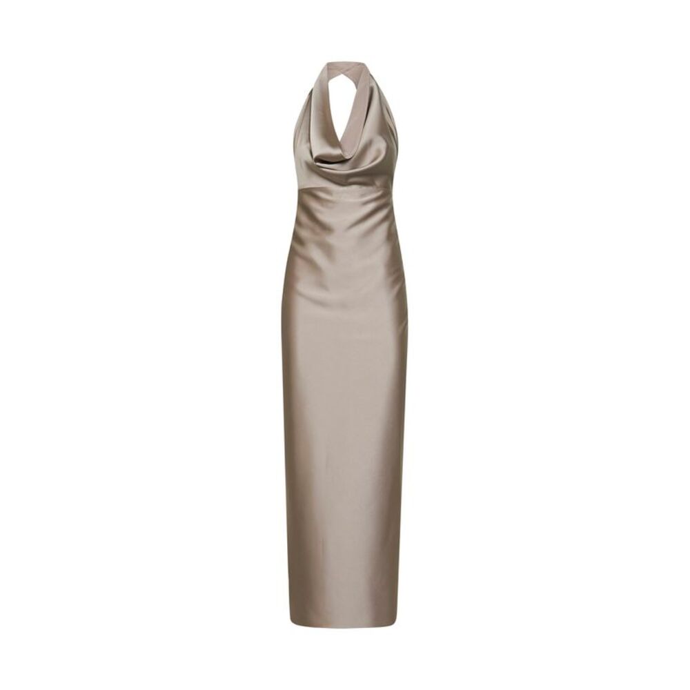 Blanca Vita Women Taupe Satin Antea Long Dress